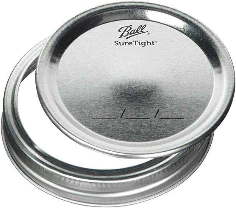 Ball Wide Mouth Glass Mason Jars with Lids and Bands, Used for Canning, Pickling, Juice, Jam, Jelly, Half Gallon Size 64 Ounce (Pack of 2)