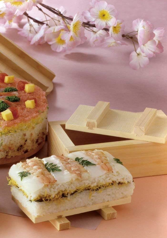 JapanBargain 3131, Wooden Rectangular Oshizushi Sushi Press Mold Maker Rice Mold, 7x4 inch, 6 Pack