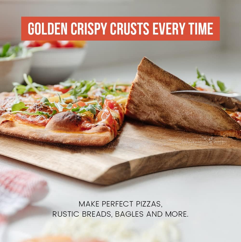 Chef Pomodoro Pizza Steel for Oven 13 Inch 1/4 Inch Thick, Baking Steel for Oven, Grill, Sourdough Bread, Baking Stone for Oven With Lifting Holes 13" X 13" (33.6 x 33.6 cm)