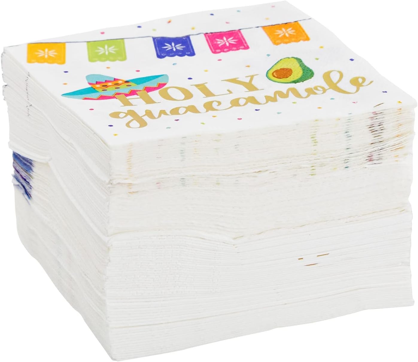 100 Pack Mexican Fiesta Napkins for Cinco de Mayo Party Supplies, Taco Fiesta Decorations in 4 Designs (5x5 In)