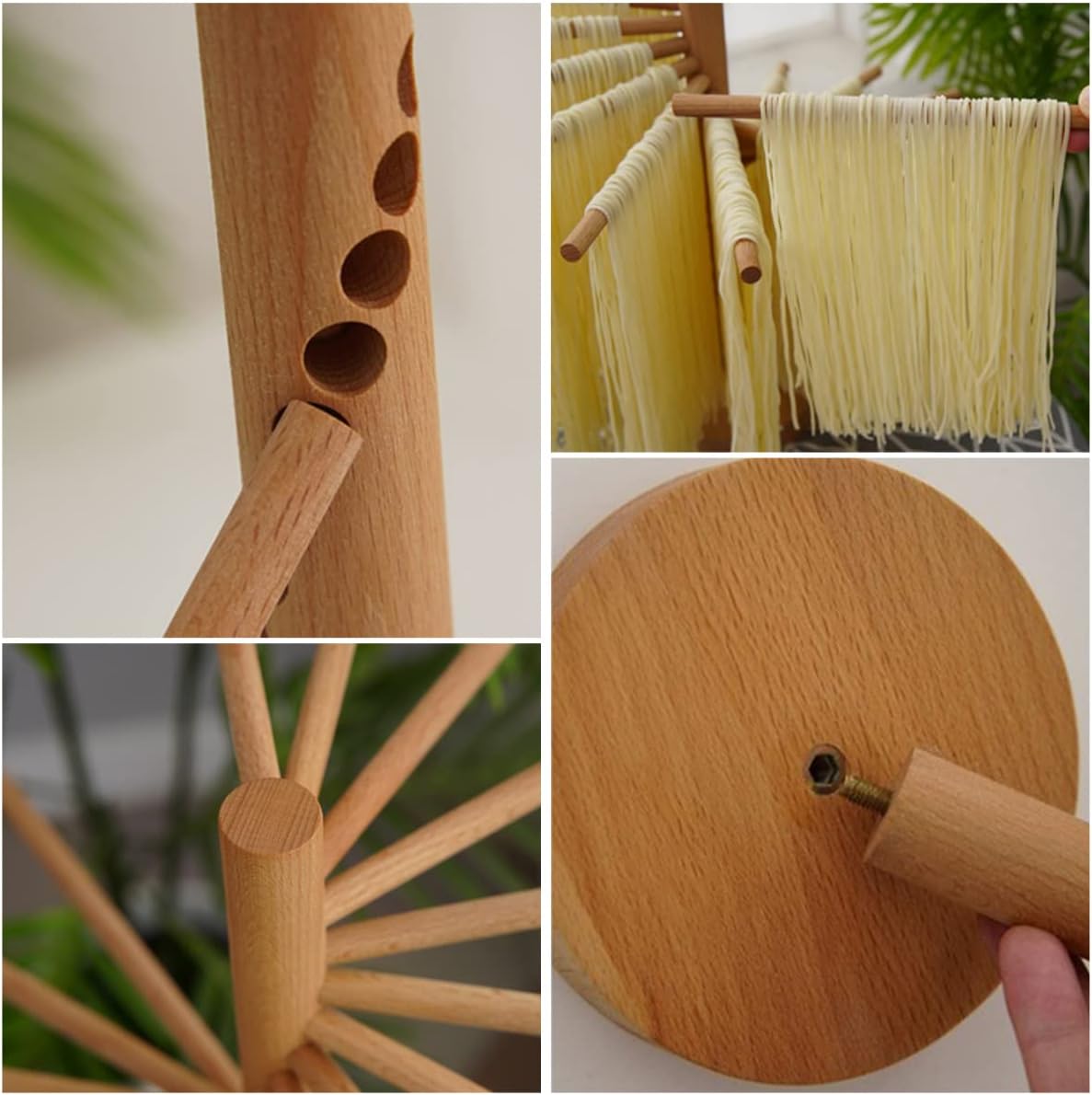 Pasta Drying Rack, 16-Arm Spaghetti Dryer Stand for Homemade Noodles, Quick Setup Kitchen Pasta Hanger for Fresh Pasta Drying and Storage