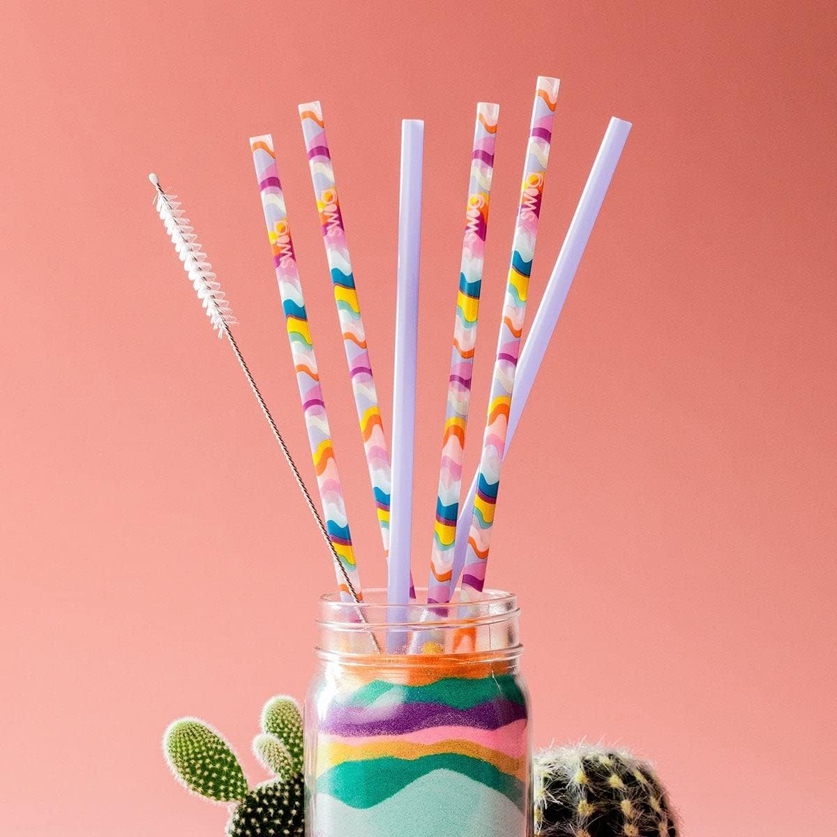 Swig Life Reusable Straws Pinch Proof + Green Tall Straw Set & Cleaning Brush, Each Straw is 10.25 inch Long (Fits Swig Life 20oz Tumblers, 22oz, and 32oz Tumblers)