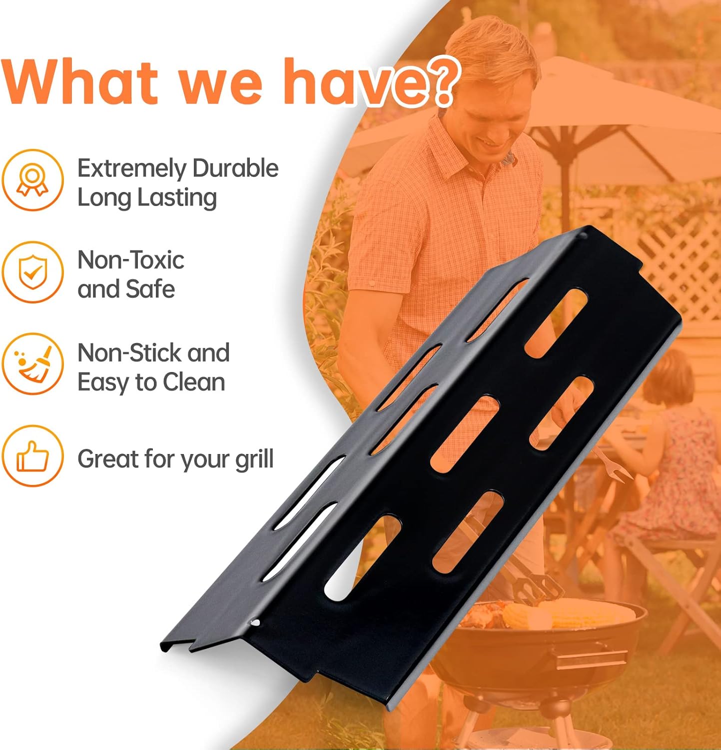 Porcelain-Enameled Grill Flavorizer Bar Heat Plates with 2 Pack Stainless Steel Cooking Grates Grill Replacement Parts for Weber Genesis II 300 Series E-310 E-315 E-330 E-335 S-310 S-335