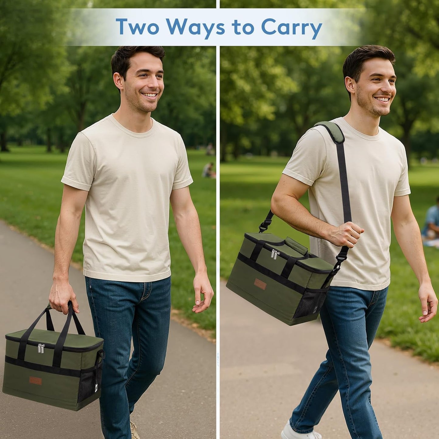 Lifewit Cooler Bag 30/50/60 Cans Collapsible and Insulated Large Lunch Bag Leakproof Soft Cooler Portable Tote for Camping/BBQ/Family Outdoor Activities