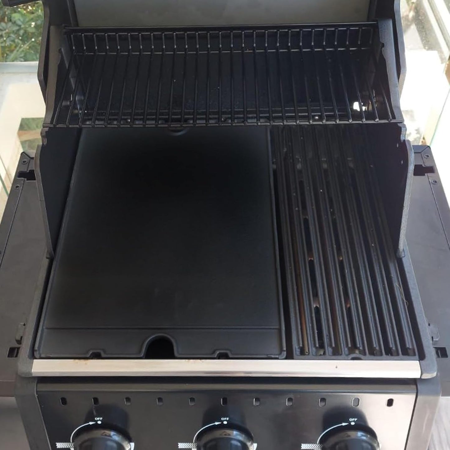 2-in-1 Reversible 17.48” x 12.48” Pre-Seasoned 11242 Cast Iron Griddle for Broil King Baron, Crown, Crown Pellet Series Grill, Flat Griddle Top Plate for Gas Stove/Charcoal/Electric/Propane/Gas Grill