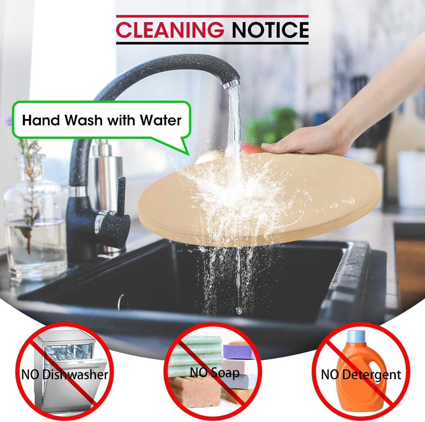 Unicook 12 Inch Round Pizza Stone, Heavy Duty Cordierite Bread Baking Stone for RV Oven, Grill and Toaster Oven, Ideal for Baking Crisp Crust Pizza, Bread, Cookies and More