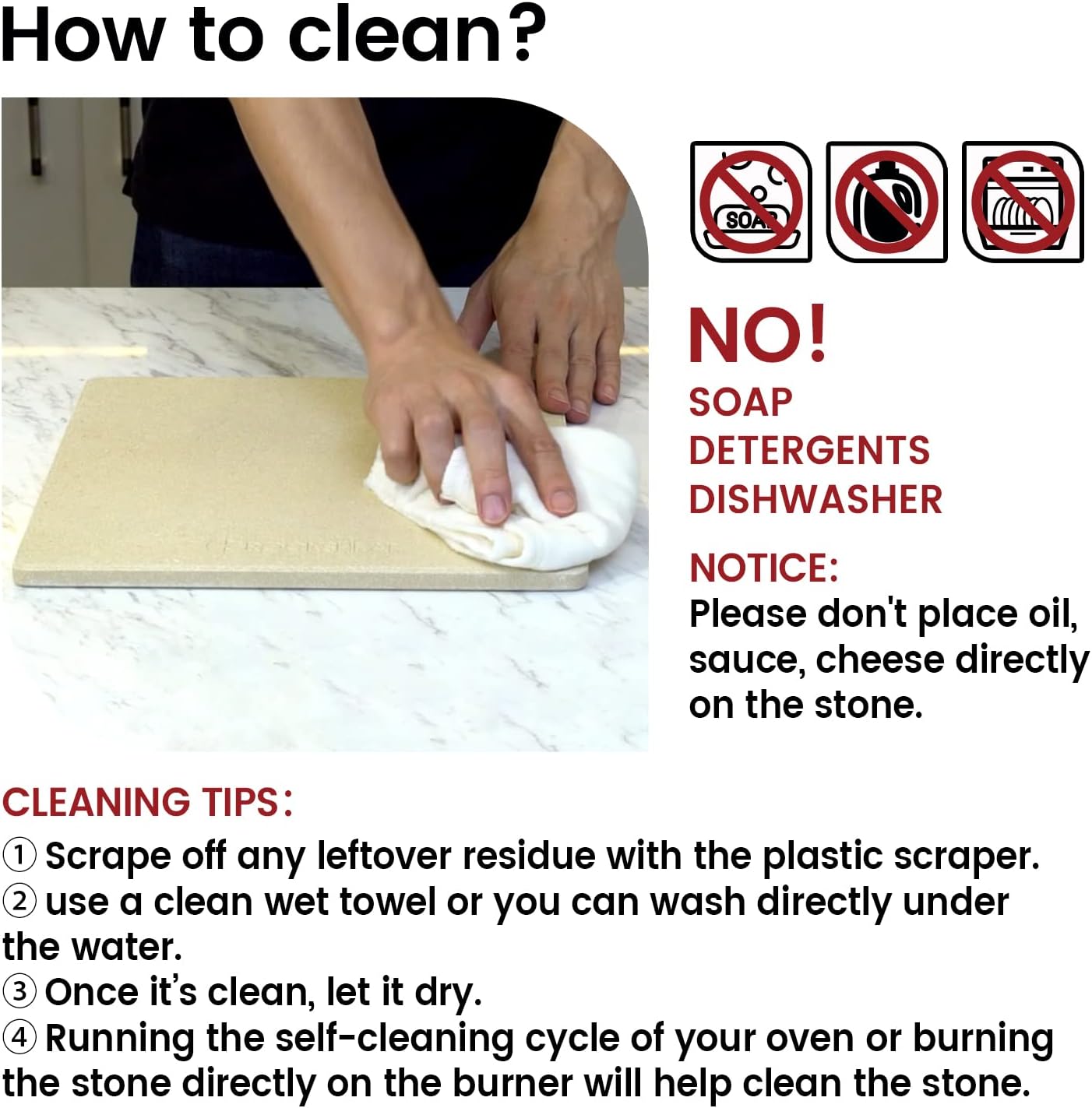 Pizza Stone, Rectangular Extra Large 22" x 14" x 0.6" Pizza Stones for Oven Grill BBQ, Industrial Commercial Heavy Duty Cordierite Baking Stone for Pizza Bread, Outdoor Pizza Accessories