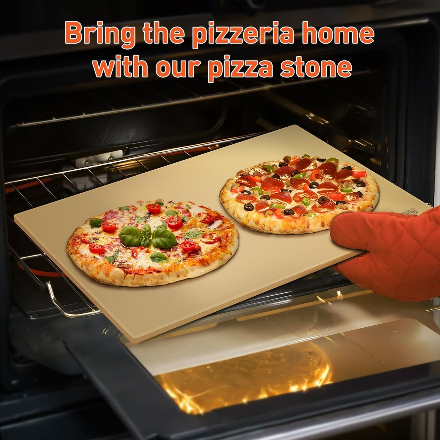 Pizza Stone for Grill 20 x 13.5 Inch, Rectangular Large Baking Stone for Bread Thermal Shock Resistant BBQ Grilling Pizza Pan Cordierite Oven Cooking Pan With PE Scraper