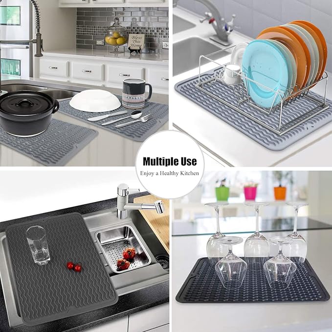 Large 14" x 11" Silicone Dish Drying Mat - Image 7