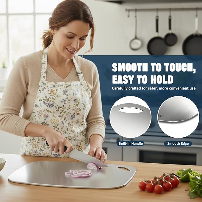 Real 99.85% Pure Titanium Cutting Board Non-Toxic 13.66" x 9"- BPA Free - Image 8