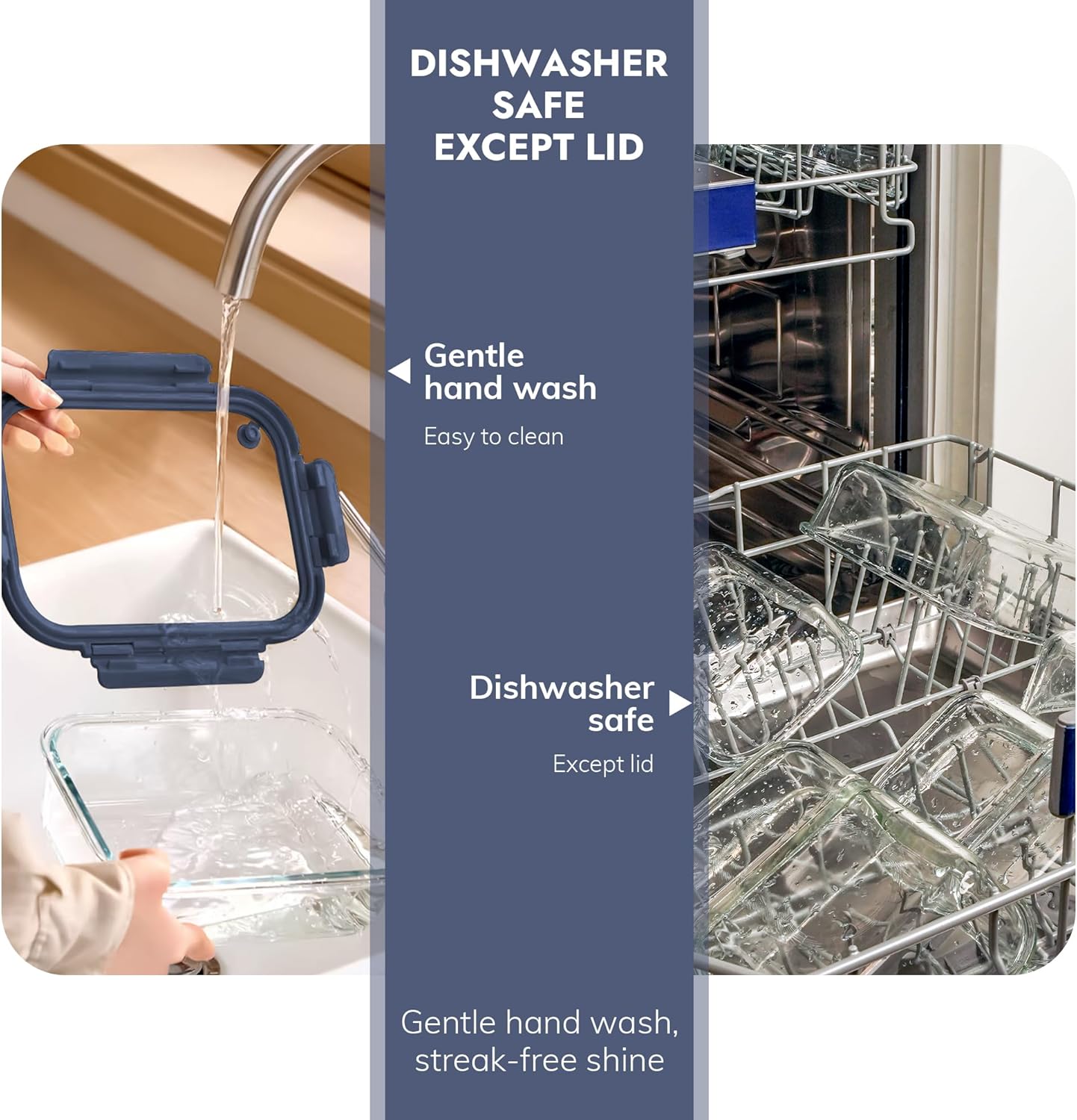 10-Pack Glass Food Storage Containers with Tempered Lids – Borosilicate, Airtight, Oven-Safe (-4°F~950°F), BPA-Free, 4.4 & 1.6 Cup, Leak-Proof, Dishwasher Safe (Blue)