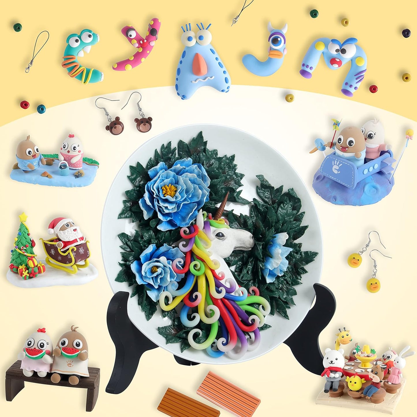 Polymer Clay Set, 72 Color Oven Bake with Sculpting Tools and Accessories, Modeling Clay for Kids,Ideal DIY Clay Art Set for Kids Beginners Artists
