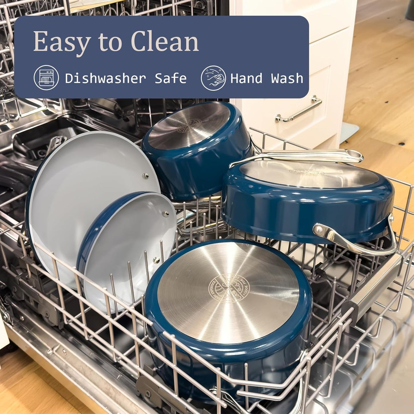 Nonstick Ceramic Frying Pan 8 Inch for Induction Cooktop - Non Toxic, PTFE/PFOA/PFAS Free, Oven & Dishwasher Safe up to 500ยฐF - Non Stick Small Egg Skillet with Stay-Cool Handle - Cream