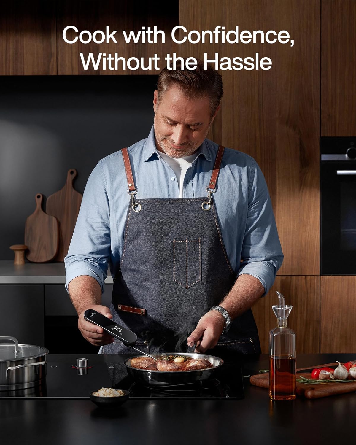 InstaProbe (Less Than .6 Seconds) Professional Meat Thermometer Digital, Instant Read Thermometer with OLED Display, IP67 Waterproof for Grill, BBQ, Cooking, Smoker, Home Brewing, NSF Certified