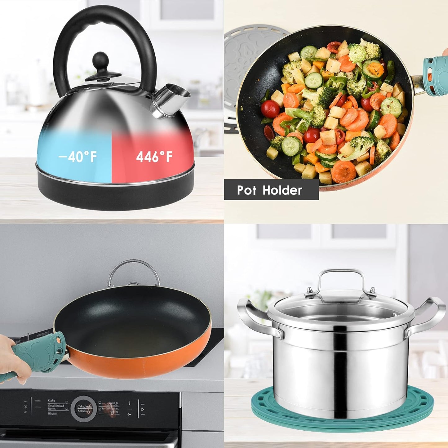 Smithcraft Silicone Trivet Mat - Big Round Silicon Coaster for Hot Dishes and Pots, Countertops, Tables, Pot Holders, Spoon Rest Place Mats - Set of 3 - Pink