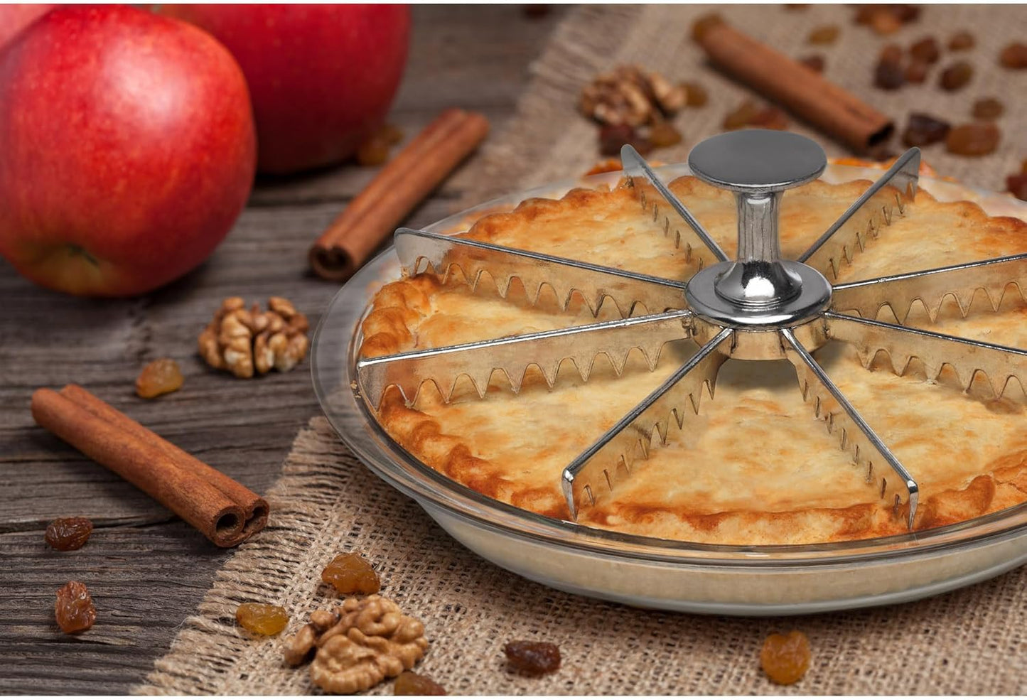 Mrs. Anderson’s Baking Pie Marker, Guideline, and Portion Divider, 8 Slice,Silver