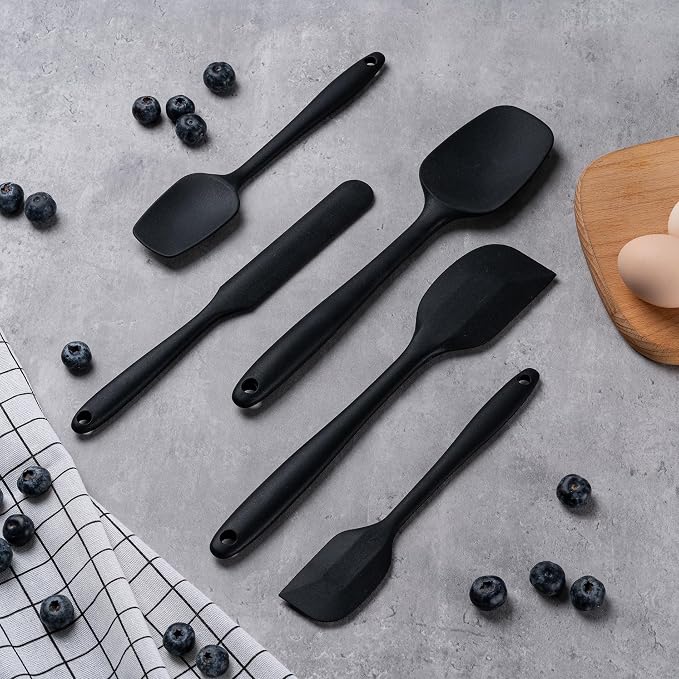 Silicone Spatula Set, 5 Piece Food Grade Rubber Spatulas - Image 7