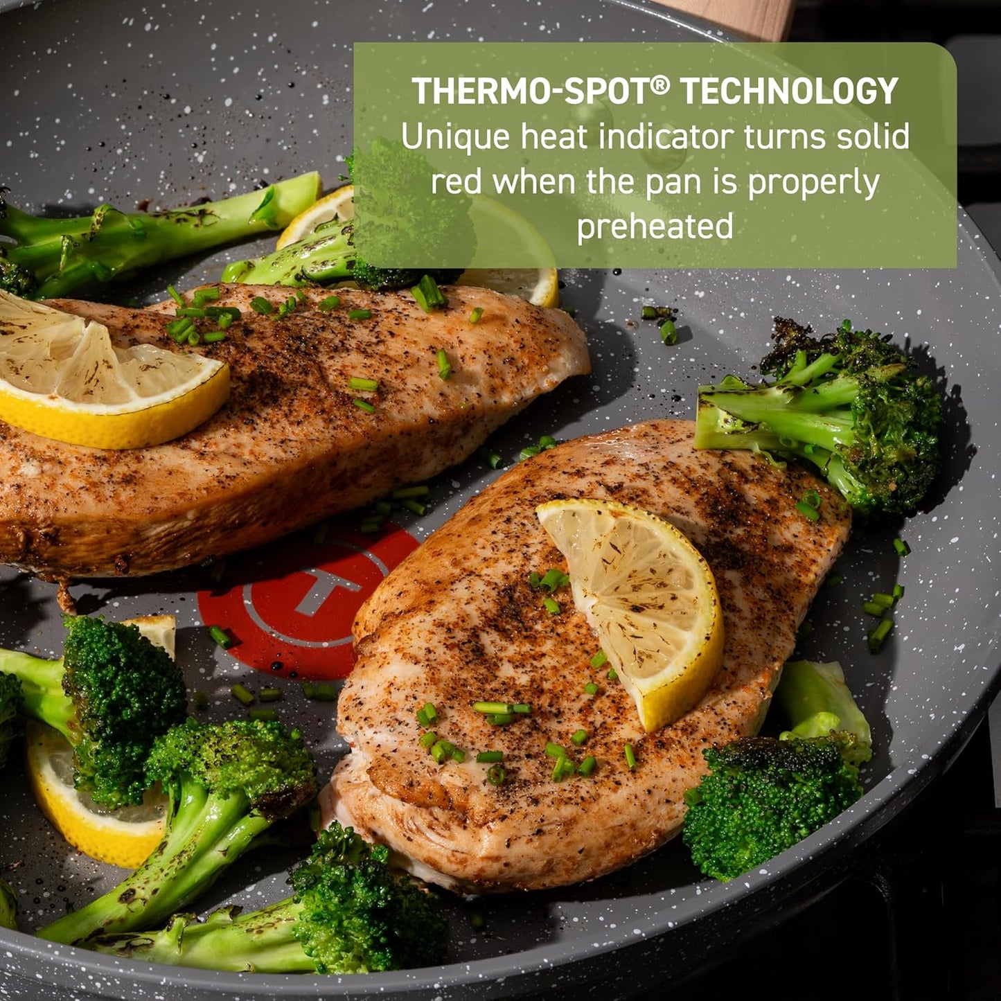 T-fal Revive Ceramic Cookware Sets, Pots and Pans Set Nonstick, (12 pieces), Ceramic Non stick Coated, Frying Pan, Oven Safe Up To 350ยฐF, Grey Granite