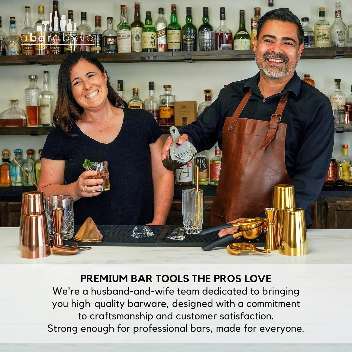 A Bar Above Black Handle Gold Blade Channel Knife, Premium Stainless Steel Garnish Tool for Cocktails, Citrus Peeler, Lemon Zester, Chef Tool for Garnishing and Drink Presentation