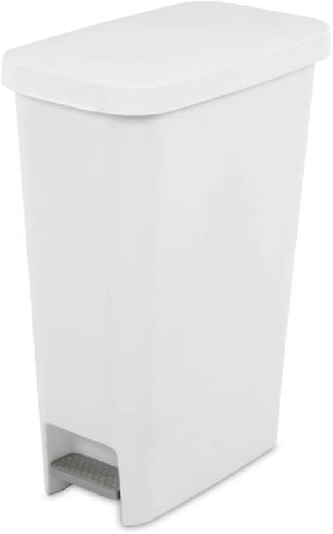 Sterilite 10588004 Slim Stepon Wastebasket, 11 Gallon by Sterilite