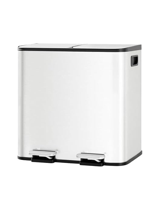 GarveeHome 2 x 4 gal Stainless Steel Double Trash Can by GarveeHome