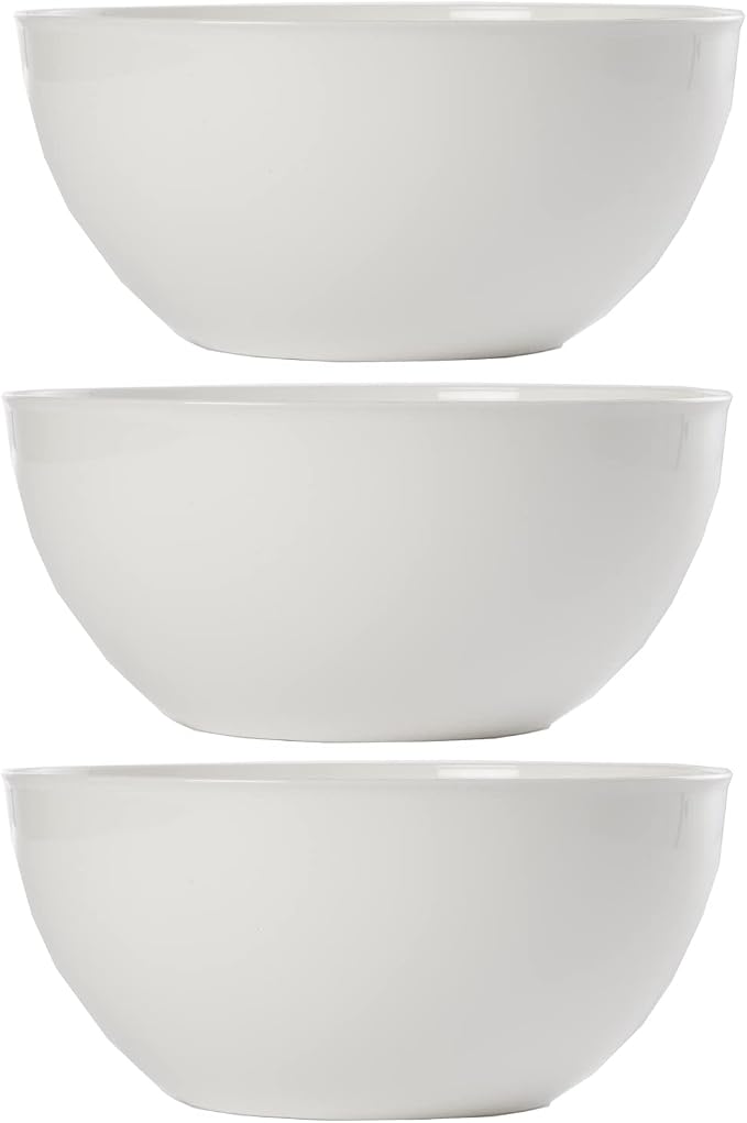 US Acrylic Vista White Plastic Salad and Serving 10-inch Bowls | set of 3 | - Image 6