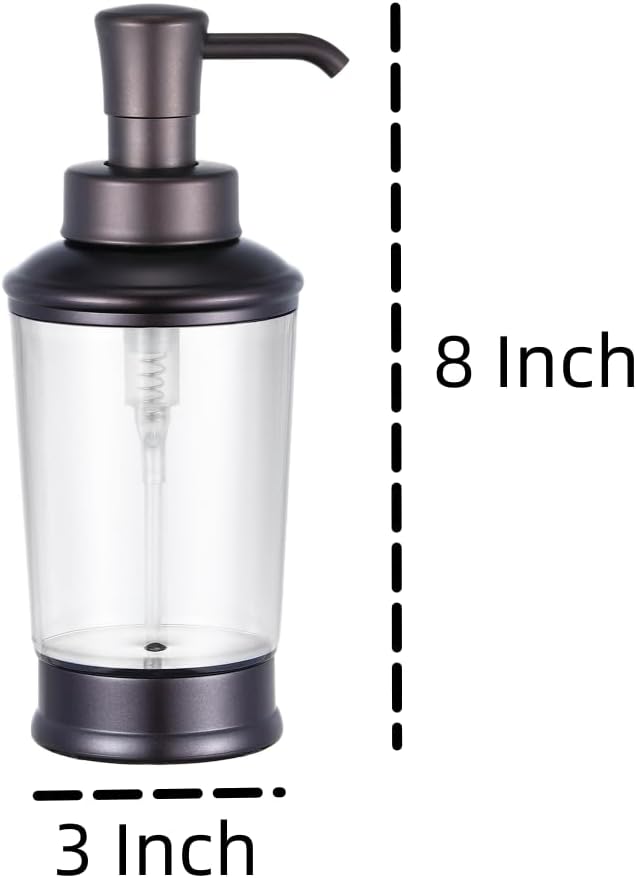 Vintage Style Soap Dispenser Bottles, 16oz Refillable Pump Bottles, Bronze Color - Image 2