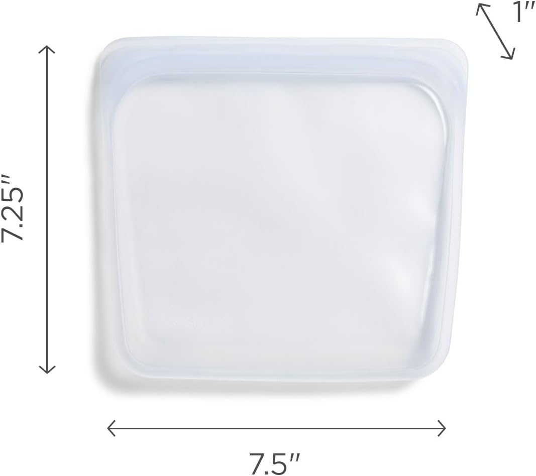 Stasher Premium Silicone Reusable Food Storage Sandwich Bag, Green, Microwave, Sous Vide, Dishwasher, Oven and Freezer Safe, BPA Free, Leak-free, Eco-friendly, 28 Oz