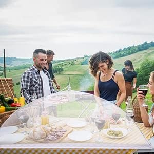 JULBEAR 4 Pcs Extra Large Mesh Food Cover Tent Umbrella Food Screen Covers - Image 5