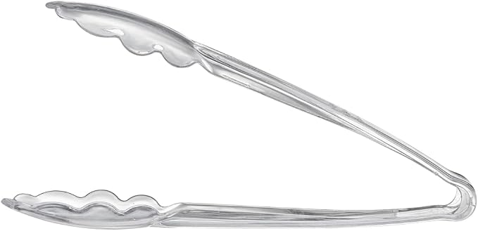 Plasticpro 7.5'' Serving Tongs Heavy Duty Reusable Kitchen and BBQ Clear - Image 4