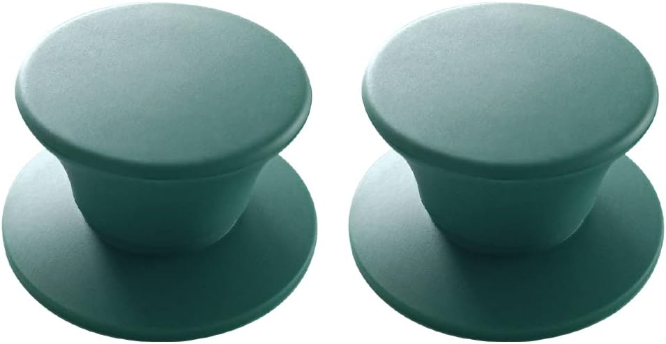 JoyTube Universal Pot Pan Lids Replacement Knob, Silicone Heat Resistant Pan Cover Holding Handles BPA Free Dishwasher Safe Fits Skillets and Kitchen Cookware (Pack of Two-Blackish Green)
