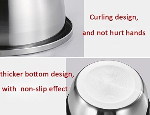 meleg otthon Stainless Steel Bowl,8.5QT Salad Bowl,Metal Bowls,Stainless Steel Basin,Heavy Duty Deeper Edge Mirror Finish Dishwasher Safe Bowl (XXL)…