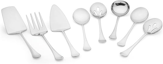 Avador® Premium Set of 8 Stainless Steel Hostess Serving Unitensil Tool Set for Weddings | Buffer | Party | Kitchen | Restaurants