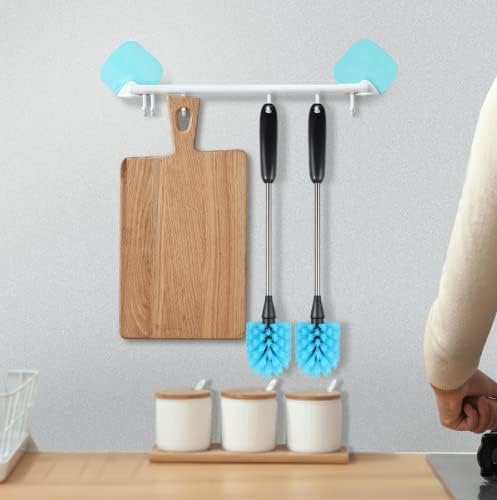 Stainless Steel Long Handle Water Bottle Brush, Flexible Scrubbing Brush for Cleaning Water Bottles, Baby Water Bottles, Glassware, Food Jars, Sports Jugs, Sobriety Jugs, 2 Pack, 15 in.