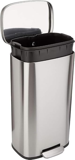 Amazon Basics Smudge Resistant Rectangular Trash Can by AmazonBasics