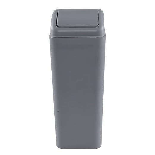 Plastic Waste Bin with Swing Lid, 14 Liter Garbage Can, 1 Pack by Unknown