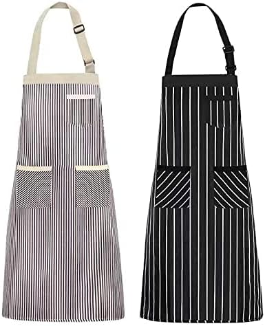 NLUS 2 Pack Kitchen Cooking Aprons, Adjustable Bib Soft Chef Apron - Image 2
