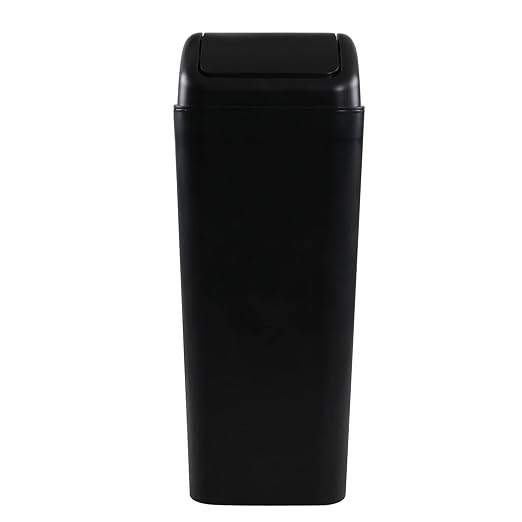 Plastic Waste Bin with Swing Lid, 14 Liter Garbage Can, 1 Pack, 5.2" x 8.2" x by Unknown