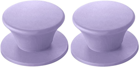 JoyTube Universal Pot Pan Lids Replacement Knob, Silicone Heat Resistant Pan Cover Holding Handles BPA Free Dishwasher Safe Fits Skillets and Kitchen Cookware (Pack of Two-Purple)