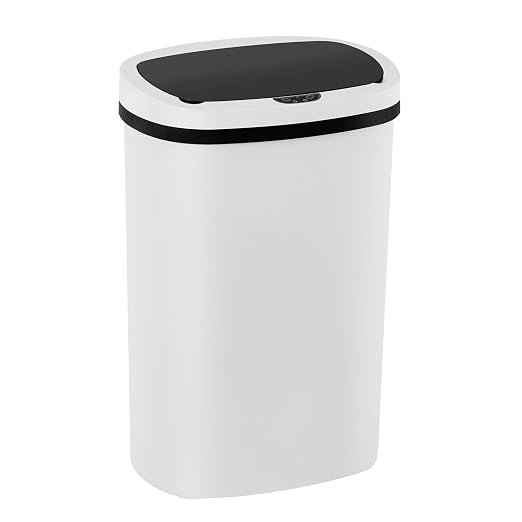 PayLessHere | 13 Gallon Plastic Trash Can | White | Automatic Touchless Lid by PayLessHere