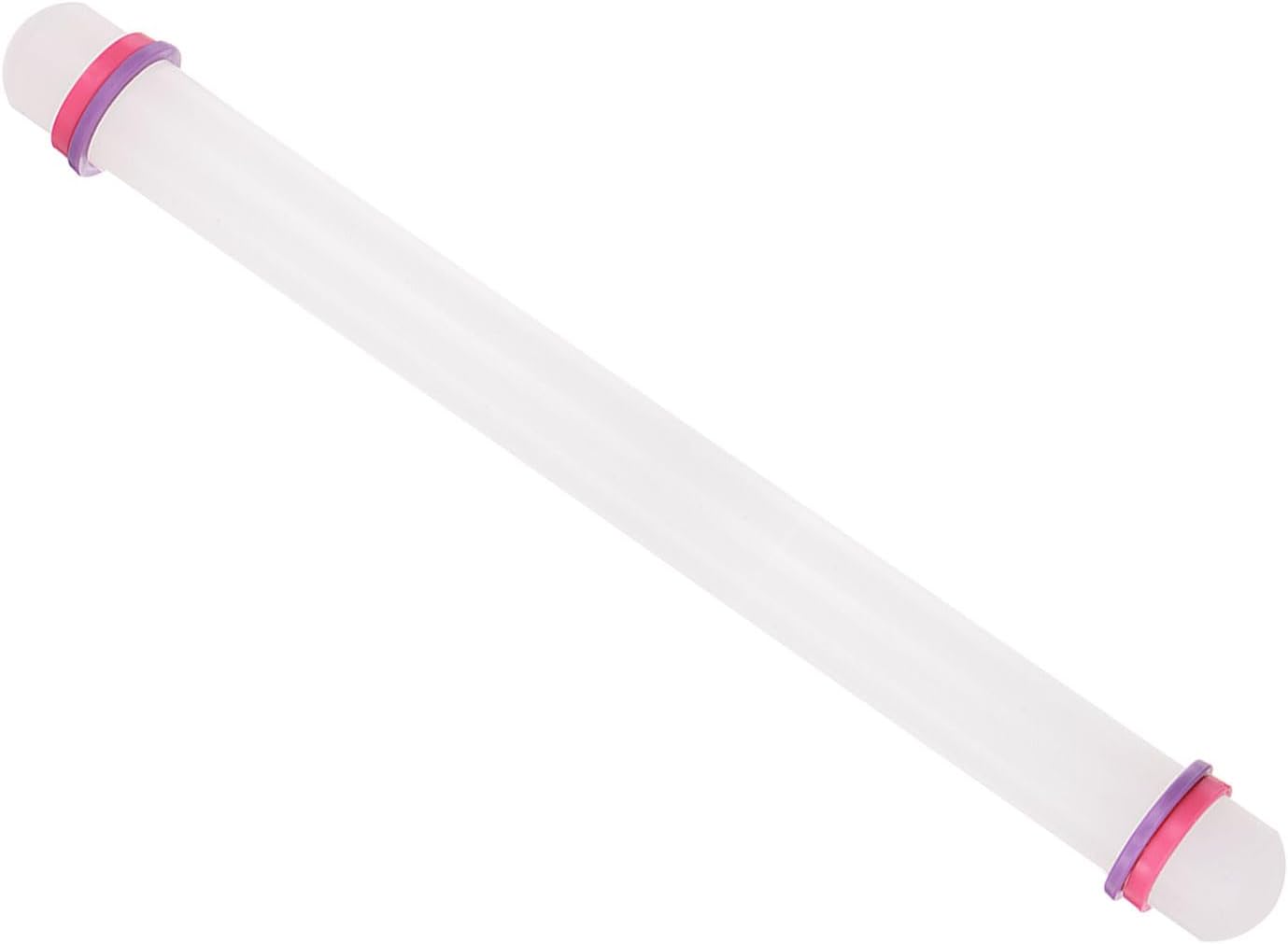 Fondant Rolling Pin, 18" Length, PP Plastic Non-Stick Guide Rings Fondant Roller Dough Roller - (Applications: for Clay Baking Fondant DIY)