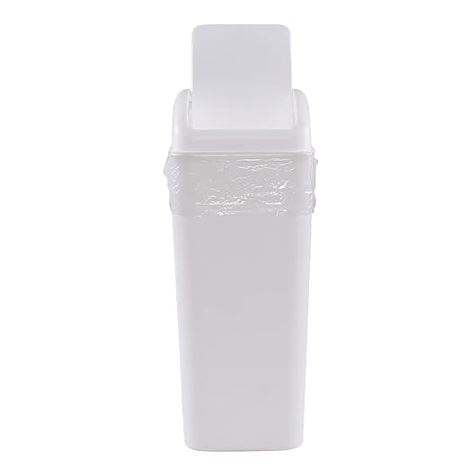 Plastic Waste Bin with Swing Lid, 14 Liter Garbage Can, 1 Pack by Unknown
