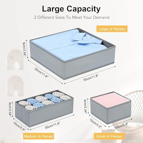 DIMJ Drawer Organizer Clothes, 24 Pack Dresser Organizer, Foldable Closet - Image 3