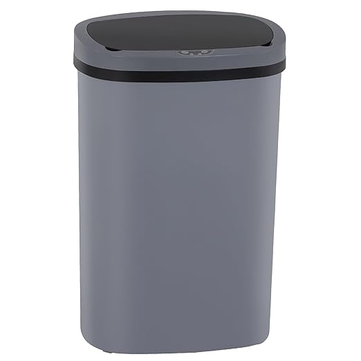 PayLessHere | 13 Gallon Plastic Trash Can | Gray | Automatic Touchless Lid by PayLessHere