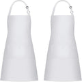 Jubatus 2 Pack Bib Aprons with 2 Pockets Cooking Chef Kitchen Apron by Jubatus