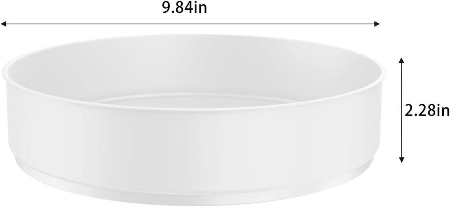 VAEHOLD Lazy Susan Turntable Spice Rack Organizer for Kitchen Cabinet, Storage Tray for Fruit, Snacks, Salad - Organizer for Cupboard, Pantry, Bathroom, Table, Cosmetic (White, 9 4/5'')