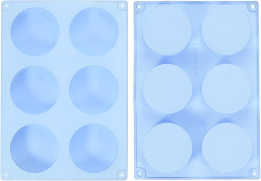 uxcell 2pcs Silicone Muffins Pan, 6 Cup Silicone Cupcake Pan Nonstick Baking Tray for Muffins, Cupcakes, Dishwasher Safe, Blue