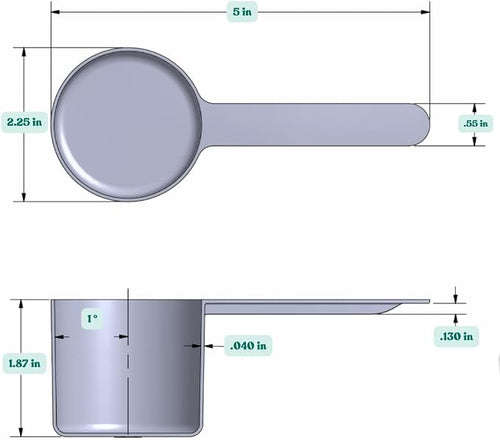 106 mL Long Handle Plastic Measuring Scoop - Image 2