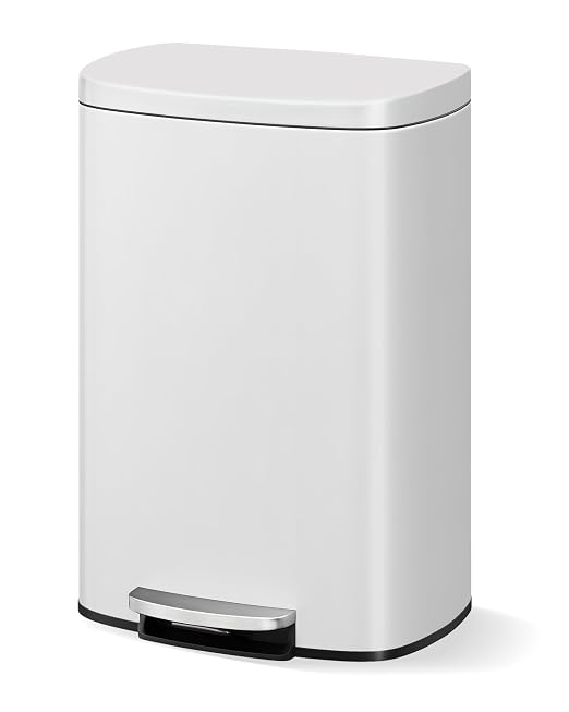 GarveeHome Stainless Steel Kitchen Trash Can, 13 Gal / 50 L Step-On Garbage Bin by GarveeHome