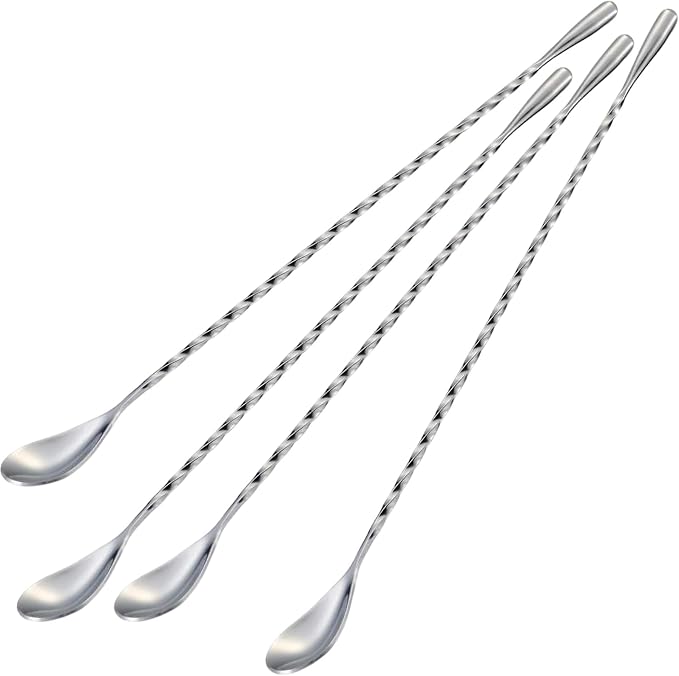Briout 4 Pieces Bar Spoon, 12 Inches Long Handle Drink Stirrer by Briout